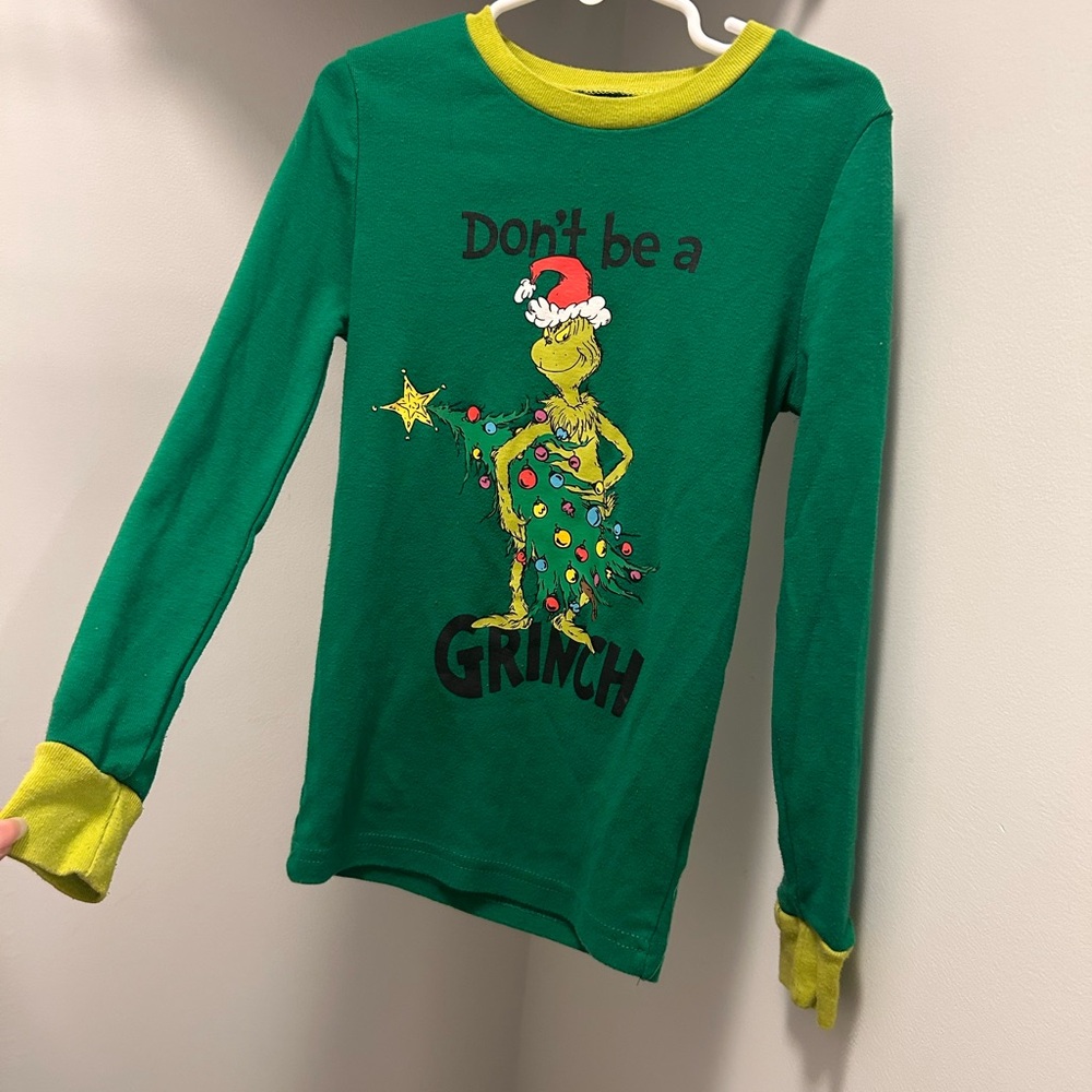 Green Grinch Kids Long Sleeve Shirt